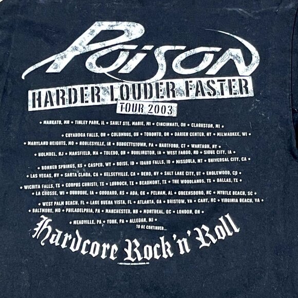 VTG Poison Harder Louder Faster 2003 Tour T-Shirt Size Medium - Picture 5 of 5